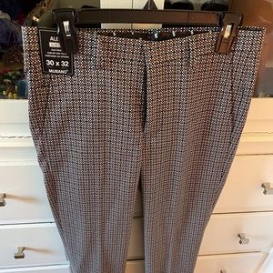 Murano Men's Alex Collection Slim Fit Flat Front Pants with Cuffs 30 x 32 New